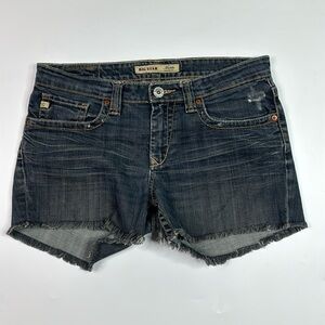 Big Start Madde Mid Rise Fit Denim Raw Hem Jean Shorts 29 Regular